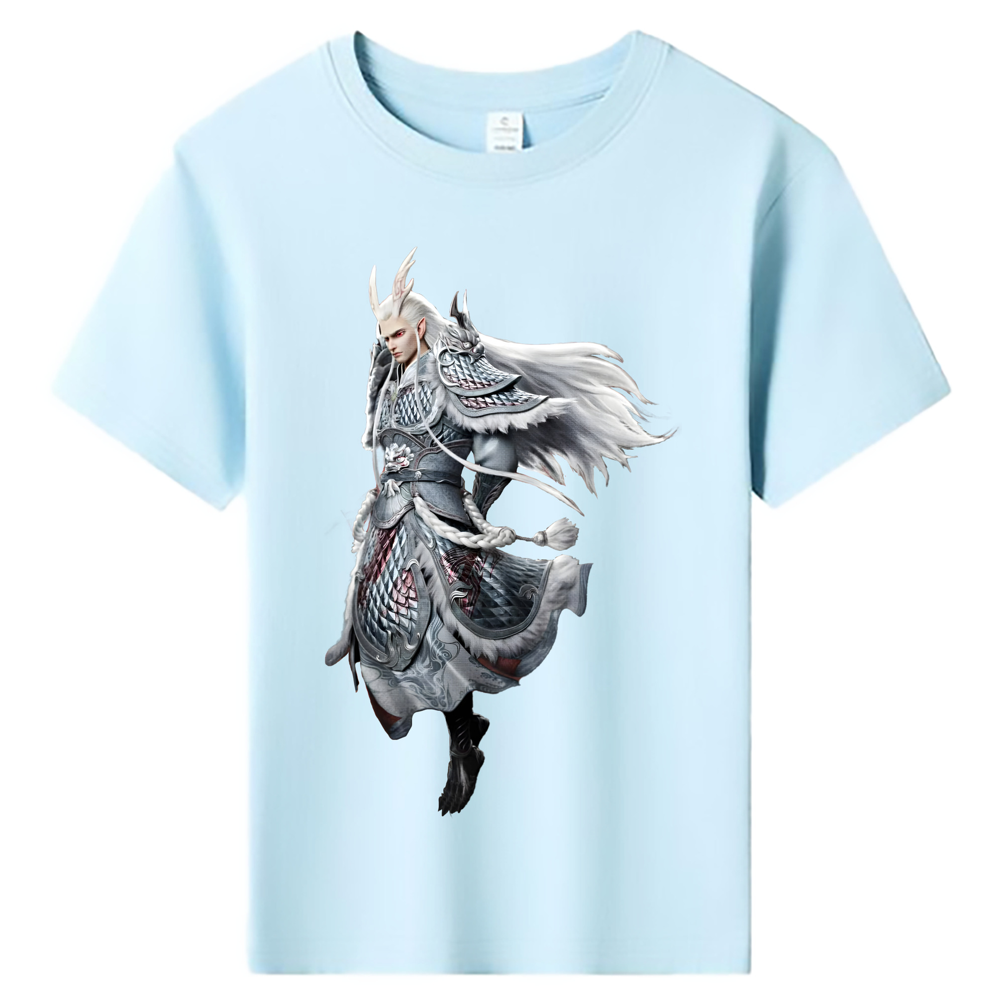 （画像用） Ne Zha 2 ナタ 魔童の大暴れ 綿100％キッズTシャツ（フロントプリント）